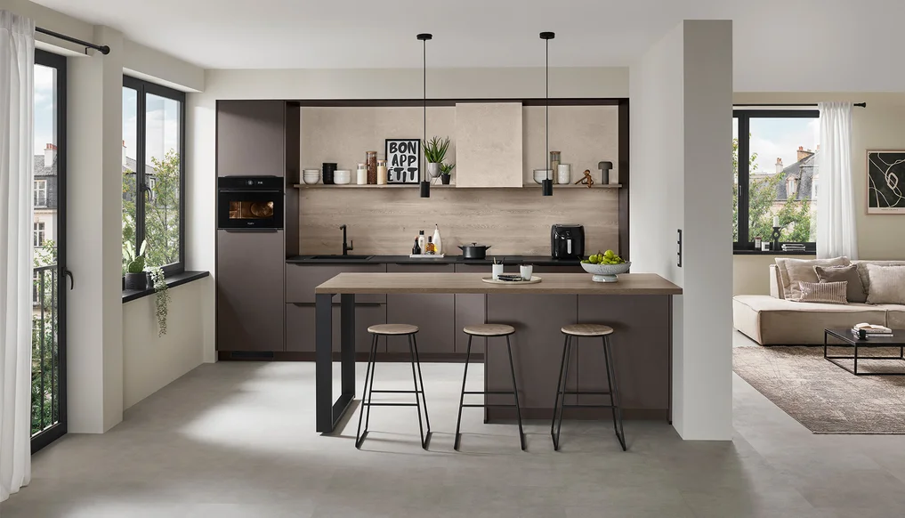 Struktur und Tiefe für stilvolles Design: Die Front LOOK 605 in Coffee strukturiert bringt warme Eleganz in Küche, Bad und Wohnmöbel.