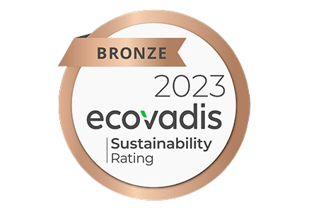 A bronze EcoVadis Sustainability rating badge for 2022, indicating an achievement in environmental and sustainable business practices.